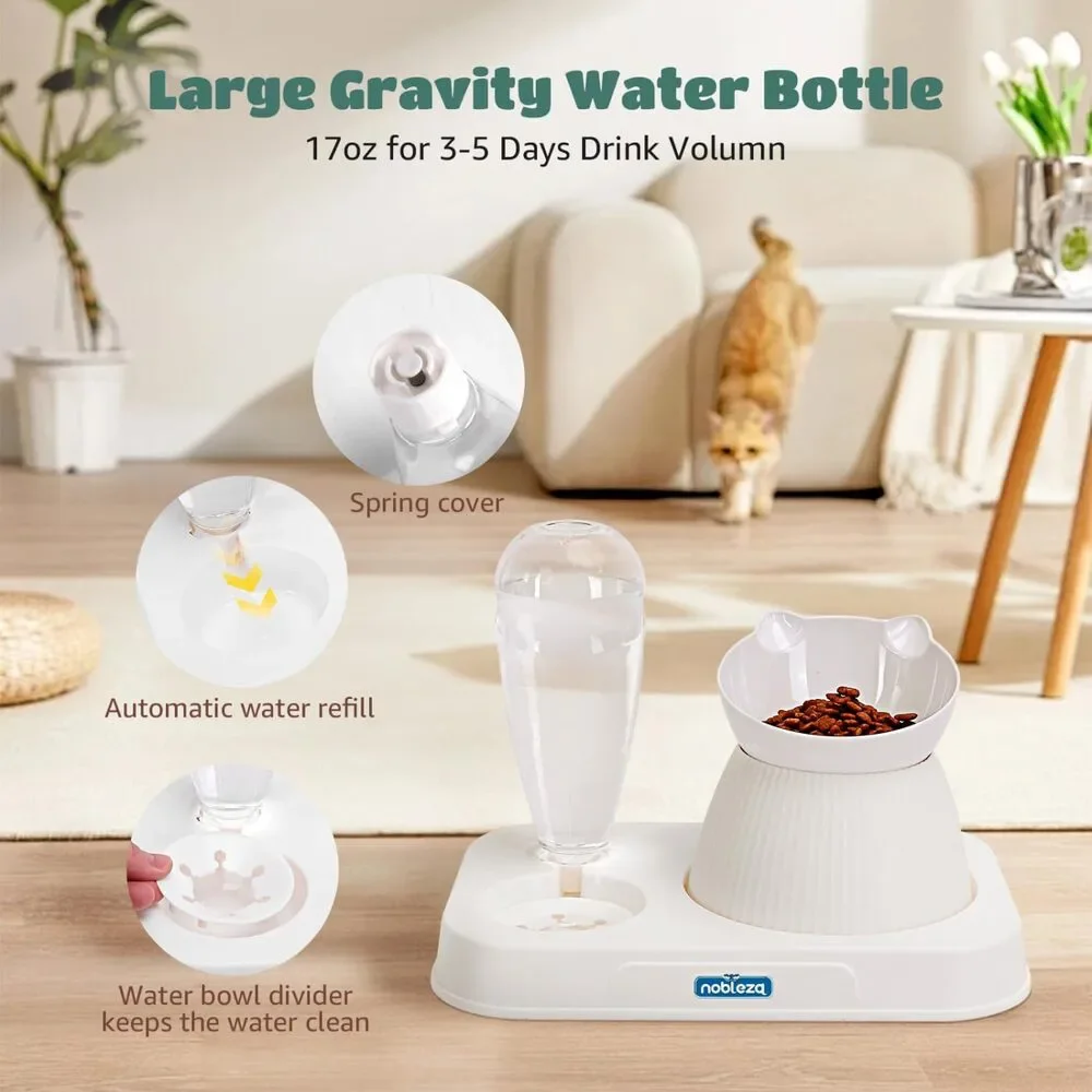 New 3-in-1 Raised, Whisker Friendly, Slow Feeder Pet Bowl